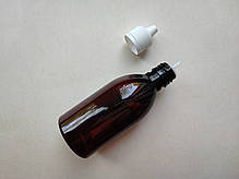 100 - 107 мл з кільцем Круглий ПЕТ флакон коричневий вставка крапельник + кришка з контрольним кільцем 20/410, фото 4