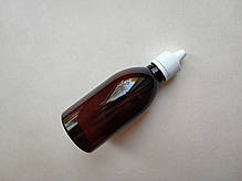 100 - 107 мл з кільцем Круглий ПЕТ флакон коричневий вставка крапельник + кришка з контрольним кільцем 20/410, фото 5