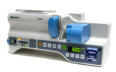 Насос шприцевий "БІОМЕД" M200A для точного, дозованого вливання лікарських  препаратів (код 56091)