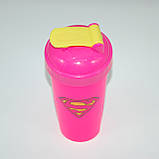 Спортивний шейкер Superwoman 600 мл Рожевий (LHB-29702), фото 3