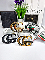 Кожаный ремень Gucci Гучи 4 см кожа, ремень натуральная кожа