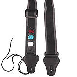 Ремінь для електрогітари акустичної класичної гітари чорний з медіаторами, фото 5