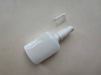 100 - 111 мл ПЭТ Квадрат белый с белым кремовым дозатором 20/410 бутылка, флакон пластиковый
