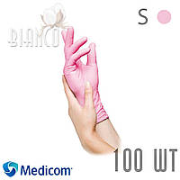 Перчатки Medicom Safe Touch нитриловые (100шт) Pink Розовый. Размер: S (1172-TG-B)