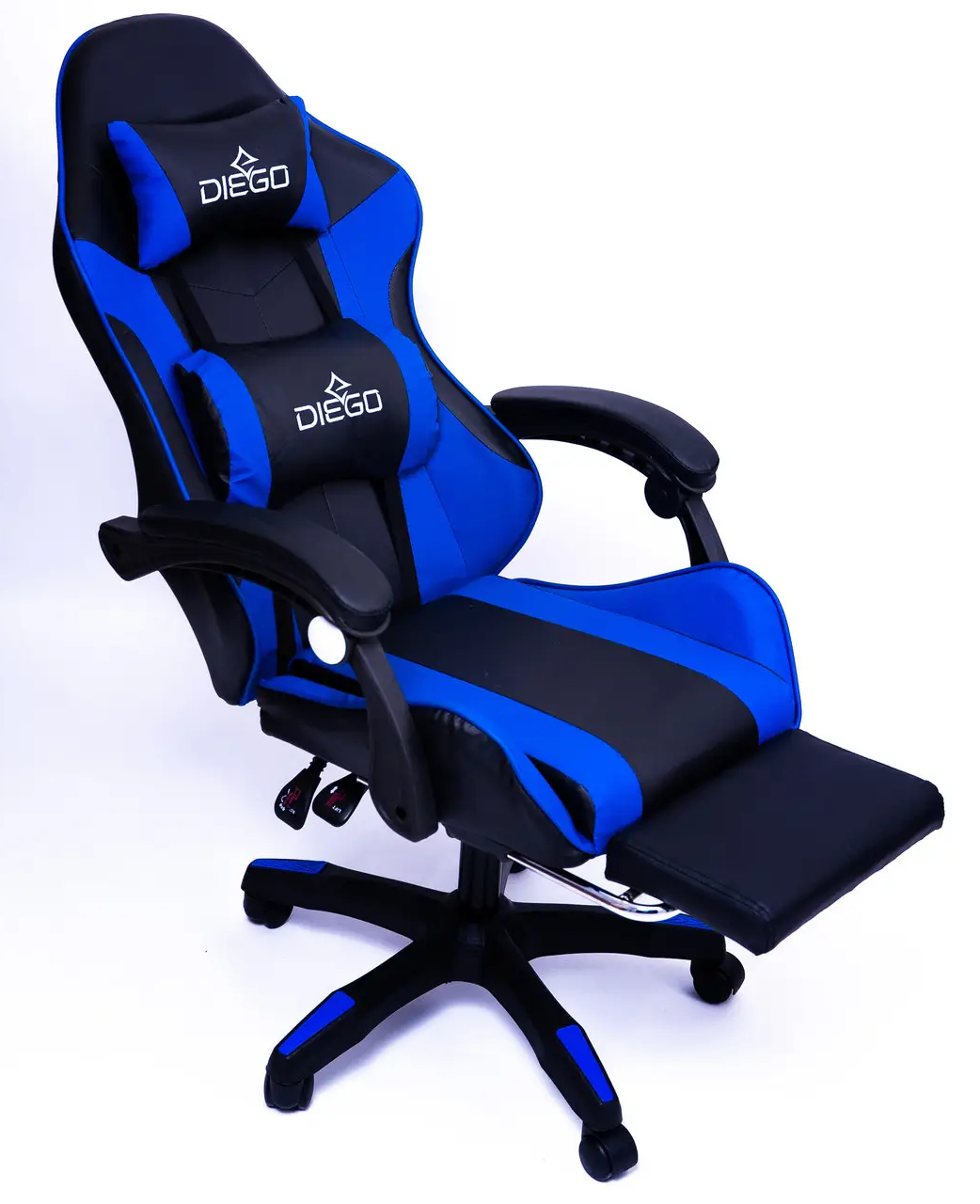 Геймерское кресло синее Diego с подставкой для ног, Профессиональное игровое кресло, Стул компьютерный игровой - фото 7 - id-p1853068681