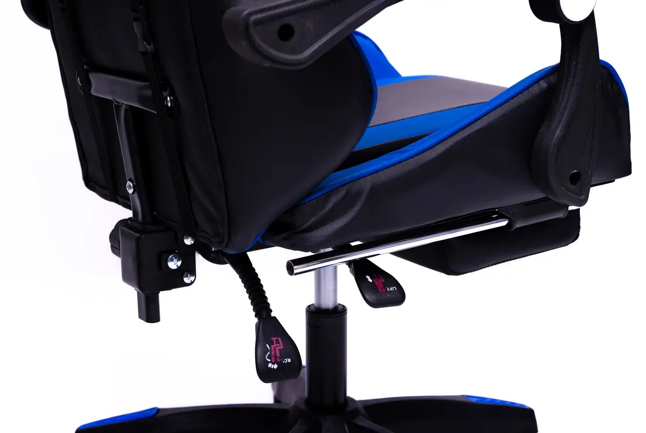 Геймерское кресло синее Diego с подставкой для ног, Профессиональное игровое кресло, Стул компьютерный игровой - фото 9 - id-p1853068681