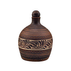 Пляшка глиняна 1л (ангоб) KR1114-3