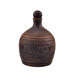 Пляшка глиняна 1л (декор) KR1114-2