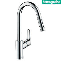 Смеситель для кухни латунный HANSGROHE FOCUS M41, выдвижная лейка. 31815000