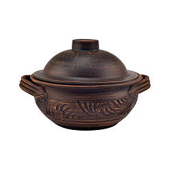 Горщик для вареників глиняний 1,3л (декор) KR1122-2