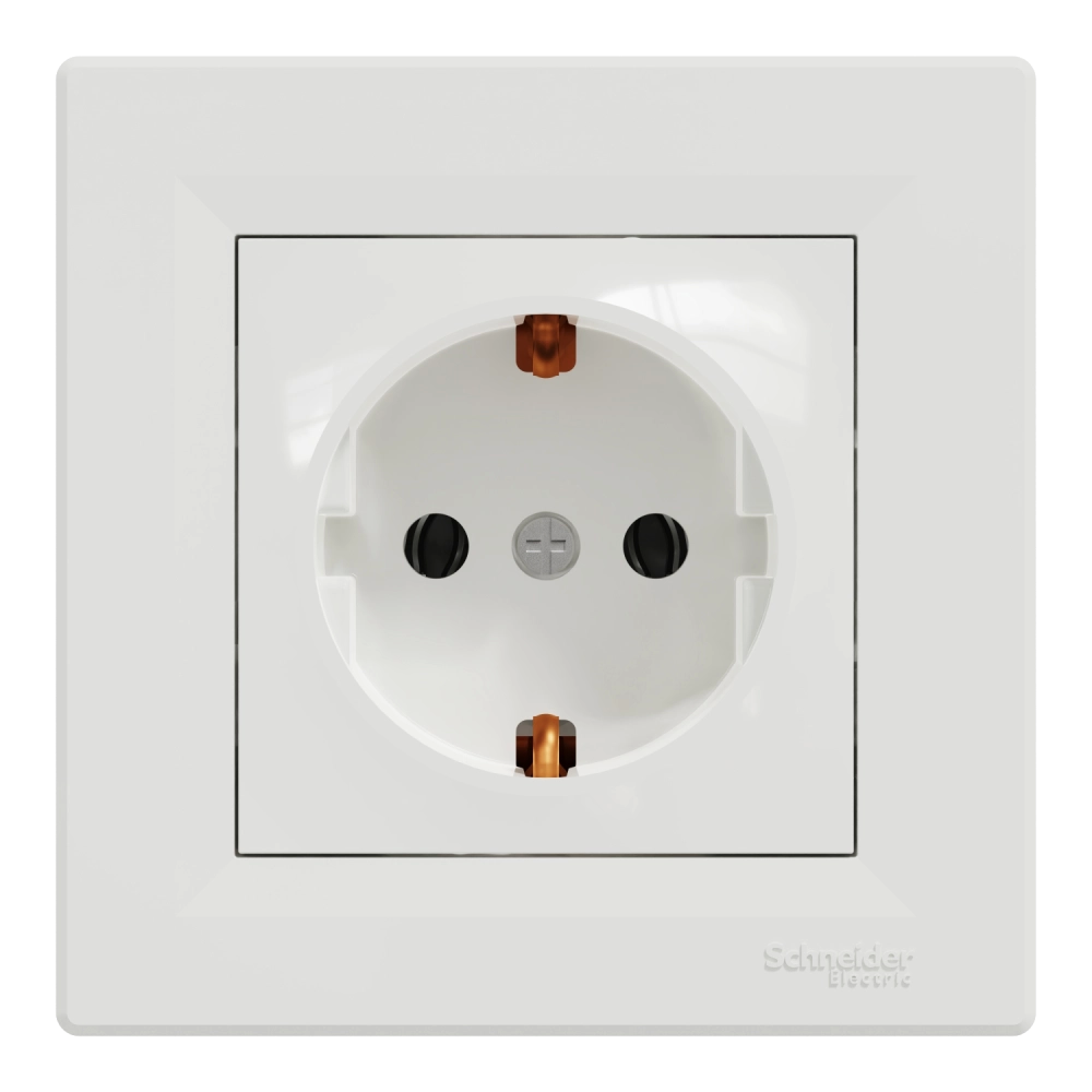 Розетка одинарна із заземленням Schneider Electric ASFORA EPH2900121, фото 1
