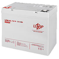 Аккумулятор гелевый LogicPower LPM-GL 12V - 55 Ah | АКБ 12В 55Ач GEL | для ИБП, UPS, инвертора, сигнализации