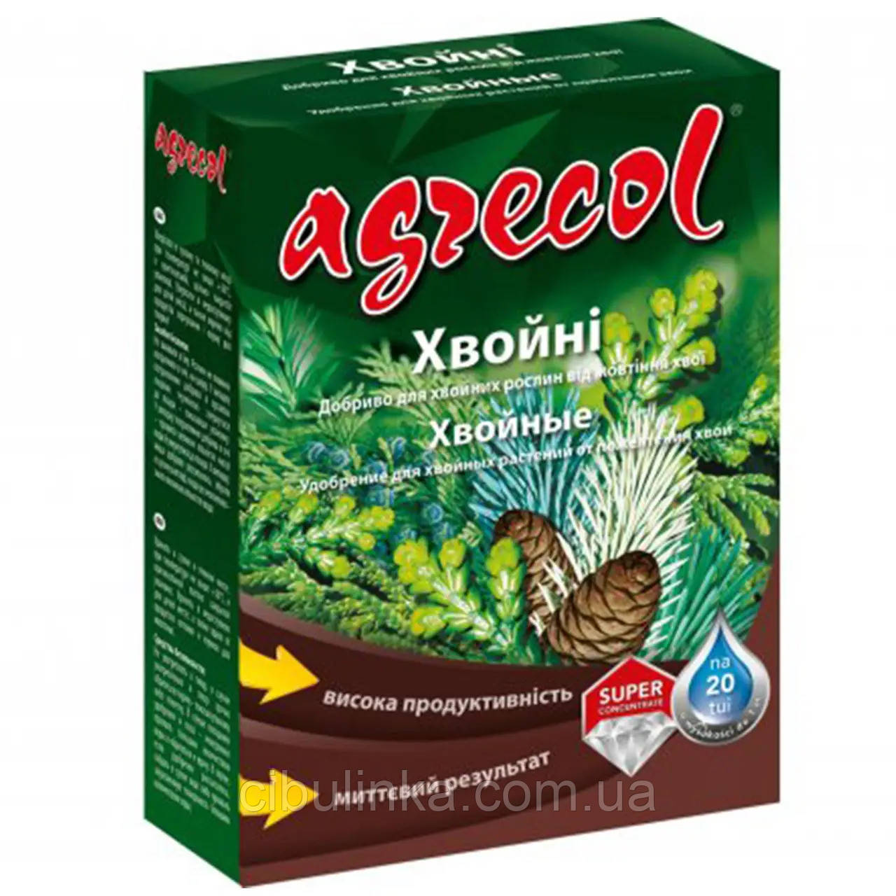 Добриво Agrecol для хвойних від пожовтіння (NPK 0.0.6) 0,25 кг