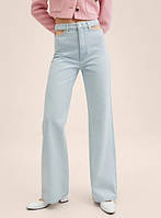 1, Широкие джинсы с высокой талией Размер 48-50 Mango Манго