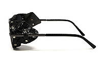 Окуляри захисні Global Vision Aviator-5 GunMetal (gray), сірі в темній оправі зі з'ємним ущільнювачем із синтетичної "шкіри", фото 3