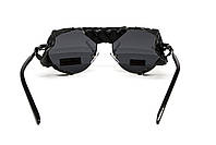 Окуляри захисні Global Vision Aviator-5 GunMetal (gray), сірі в темній оправі зі з'ємним ущільнювачем із синтетичної "шкіри", фото 4