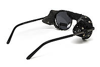 Окуляри захисні Global Vision Aviator-5 GunMetal (gray), сірі в темній оправі зі з'ємним ущільнювачем із синтетичної "шкіри", фото 7