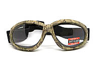 Окуляри захисні з ущільнювачем Global Vision Eliminator Camo Forest (clear), прозорі в камуфльованій оправі, фото 4