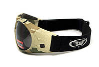 Окуляри захисні з ущільнювачем Global Vision Eliminator Camo Pixel (gray), сірі в камуфльованій оправі, фото 4