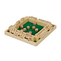 Настольная игра в кости для всей семьи Shut The Box 10с, складная доска, дерево