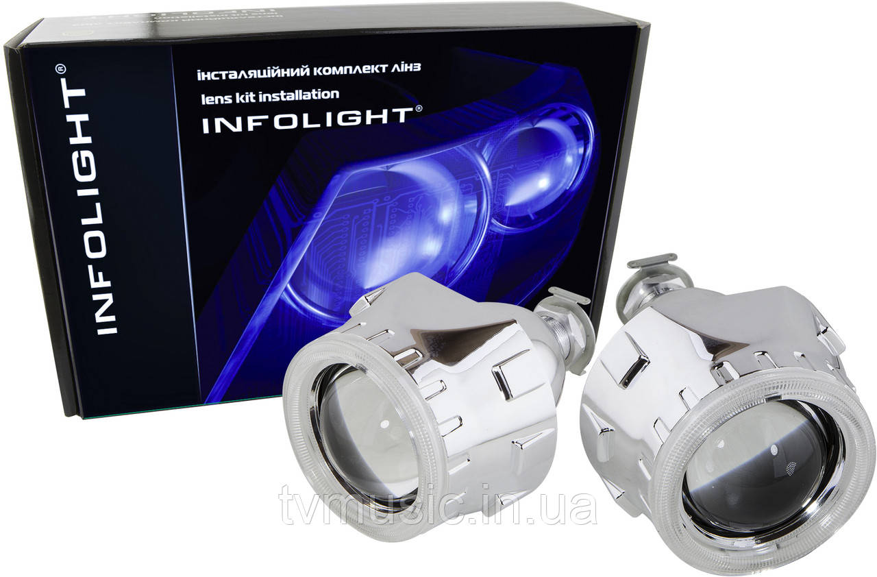 Біксенонові лінзи Infolight G5 2.5" з ангельськими очками