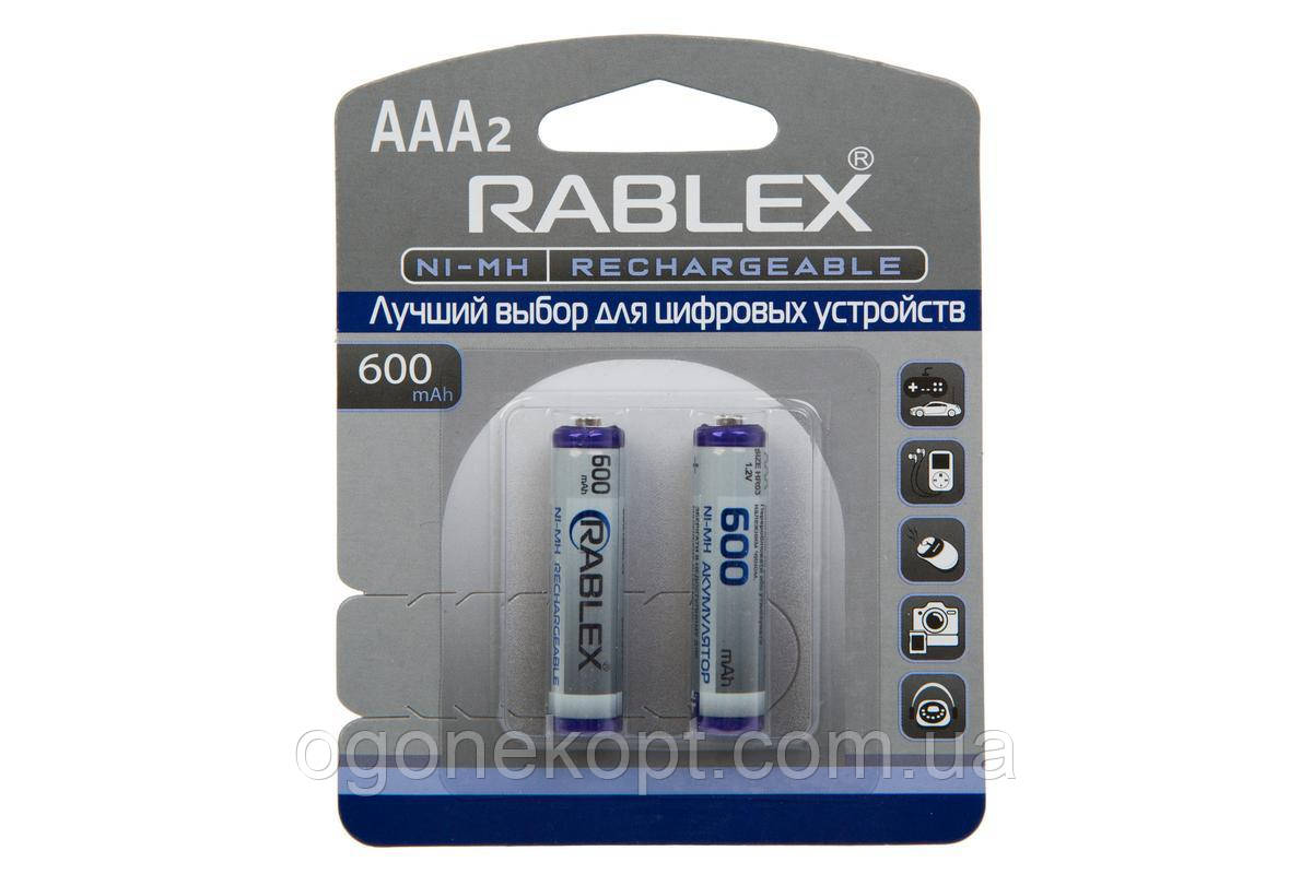RABLEX AAA HR03 600mAh 1.2V Rechargeable Battery Акумулятори