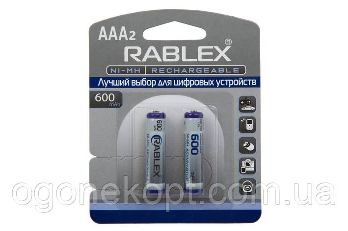 RABLEX AAA HR03 600mAh 1.2V Rechargeable Battery Акумулятори, фото 1
