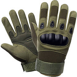 Тактичні рукавички штурмові військові повнопалі Oakley. Оливкові