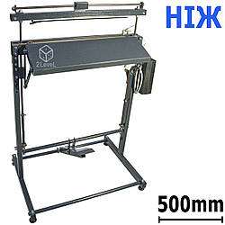 Ножний імпульсний запайщик із ножем 500 мм НЗВ-500н Спайник плівок Шов 3 мм Напальний зварювач із порізом