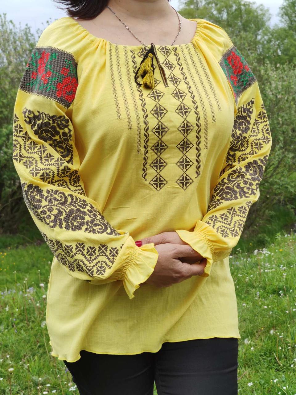 Вишиванка жіноча на льоні "Мар"яна" S-2XL р-ри, фото 1