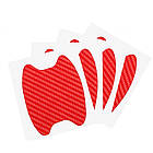 Наклейки під дверні ручки, червоний карбон, захист від подряпин,великий 10*9 см, фото 2