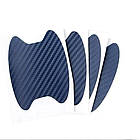 Наклейки під дверні ручки, синій карбон, захист від подряпин, малий 8,5*6,8 см, фото 2