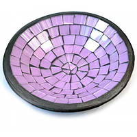 Блюдо терракотовое с фиолетовой мозаикой 15 см 30262А