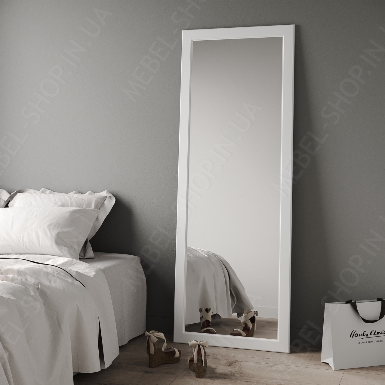 Дзеркало на ніжці підлогове в вітальню або спальню в рамі з МДФ Дзеркала підлогові для кімнати 70 см, фото 1