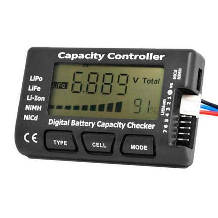 Тестер RC акумуляторів до 7 комірок РК Li-pol LiFe Li-ion NiMH Nicd, фото 1