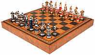 Комплект шахматы с фигурками "Camelot Piccolo", шашки, нарды из экокожи от итальянского бренда Italfama Коричневый черный