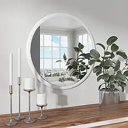 Дзеркало на стіну кругле 60 см, дзеркало для стіни в передпокій та ванну з вологостійкого МДФ