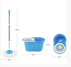 Комплект для прибирання Турбо швабра з відром Spin MOP 360, синій, фото 2
