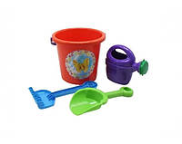 Песочный набор №1 Doloni Toys 013555/2, ведро, лопатка, грабли, лейка, игрушка Долони, для игр с песком