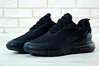 Мужские летние кроссовки Nike Air Max 270 (чёрные) спортивные тонкие дышащие кроссы К11487
