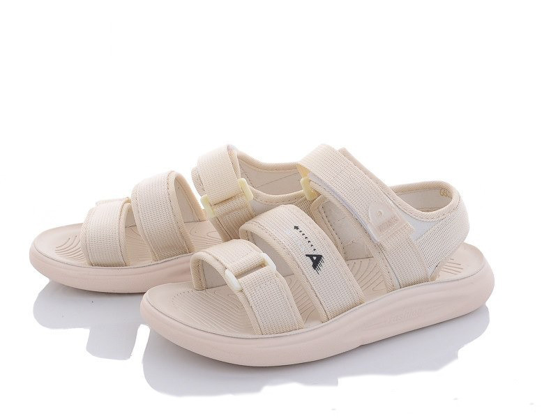 Бежеві босоніжки для дівчинки на липучці в розмірі 28 і 32, фото 1