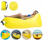 Надувний лежак для відпочинку, шезлонг Cloud lounger, жовтий