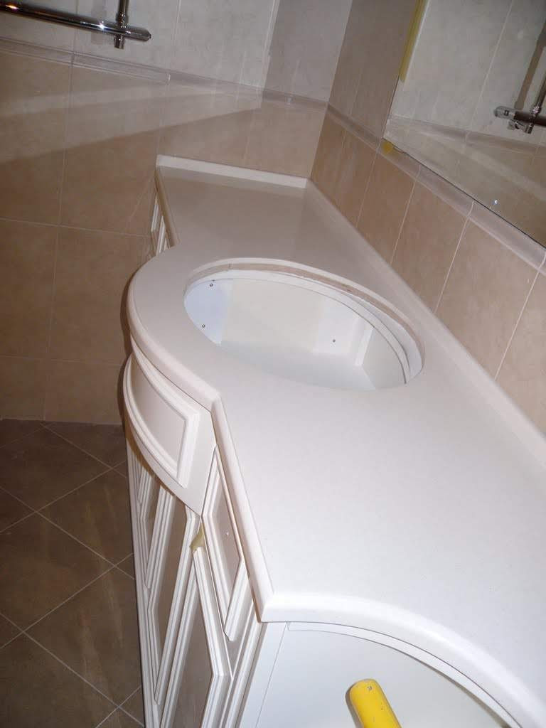 Столешница в ванную из акрила - фото 6 - id-p1853288393