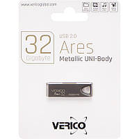 Флешка для хранения информации Verico USB 32Gb Ares Black 602849 Черная в упаковке 1 шт