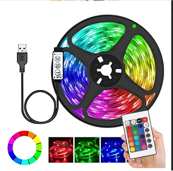 Світлодіодна LED-стрічка RGB 5050 з Bluetooth-застосунком 5 метрів водостійка