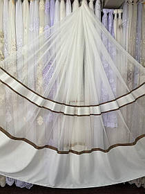 Тюль бамбук заввишки 2,8 м. крем-шоколадна полоска