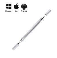 Універсальний стилус Ручка 2в1 Stylus Touch Pen для смартфона, телефона, планшета, сенсорного екрана Срібло