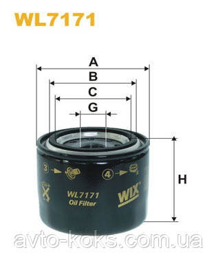 WIX WL7171 Фільтр масляний Mitsubishi KIA Hyundai