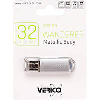 Флешка для хранения информации Verico USB 32Gb Wanderer Silver 600692 Серебристая в упаковке 1 шт