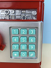 Електронна скарбничка Сейф банкомат, з кодовим замком і купюроприймачем, червона, фото 2